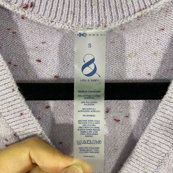 Lou & Grey Women's Lilac Flecked Henley Pullover Sweater Size S NWT - Picture 4 of 8